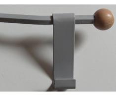 Türgarderobe Hängegarderobe, Garderobe 45x645x96, 7 Haken, Stahl, silbergrau, Hettich, 27006