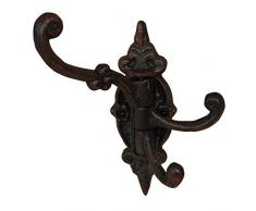 Dekowunder Haken Garderobe Handtuchhaken Wandhaken Landhaus Guss drehbar schwarz-braun