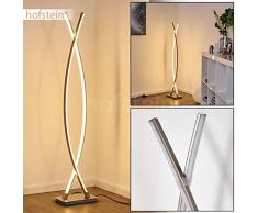 LED Stehlampe Horpmaal, Stehleuchte aus Metall in Nickel-matt, 2-flammig, 20 Watt, Höhe 121 cm, 1500 Lumen, Lichtfarbe 3000 Kelvin (warmweiß), geschwungene Standleuchte m. An-/Ausschalter am Kabel