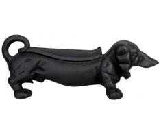 Schuhschaber, Schuhabstreifer, Dackel, Gußeisen, schwarz, Maße 32,2 x 12,5 x 12,2 cm
