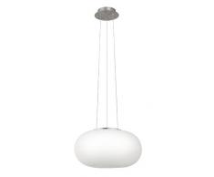 EGLO 86814 Hängeleuchte Opticamit opal-matten Glas, Durchmesser 35 cm, Stahl, nickel-matt