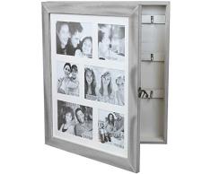 Schlüsselschrank Schmuckschrank mit Fotogalerie für 6 Fotos 10x10cm 15x10cm Schmuckkästchen Schmuckkommode Schlüsselkasten
