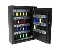 STIER Schlüsselkasten mit Elektronikschloss, 71 Haken, Verrieglung durch Code, Tür doppelwandig, inkl. Notschlüssel