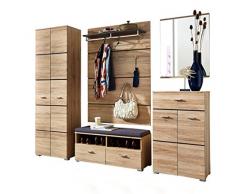 Stella Trading Fresh Garderobe, Garderobenset, Garderobenkombination, Holz, Braun, (B/H/T) 240 x 200 x 40 cm
