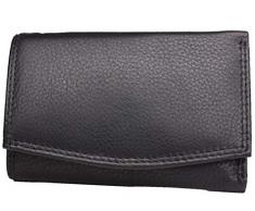 Josephine Osthoff Handtaschen-Manufaktur Leder Schlüsseletui Modell Key - schwarz - Schlüsselleiste mit 6 Haken Geldbörsenfunktion Schlüsseltasche 963/10