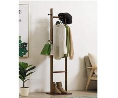 GTD-RISE Garderobenständer, Kleiderständer Kleiderbügel mit 4 Haken, Freistehende Hat Ständer, Massivholz Entryway Flur Halle Baum for Mäntel, Hüte, Taschen, Geldbeutel (Color : Brown)