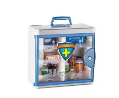 LICCC Kit di Pronto soccorso Erste-Hilfe-Box Wand befestigte Medical Box, Pharmazie, Aluminium Kombination Schlüsselschrank + Sicherheitsglastür Abschließbare