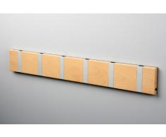 LOCA Knax Garderobe Waagerecht Buche 6 Haken, Grau