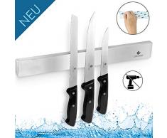 Exitoso® Das Original- Messer Magnetleiste I Ohne Bohren - selbstklebend mit 3M Klebeband I Küchen Messerleiste zur Wandmontage I Edelstahl Messerhalter 40cm - Bequeme Messeraufbewahrung Messerblock
