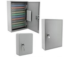 BASI® Schlüssel-Kasten Schlüssel-Schrank Schlüssel-Tresor Schlüssel-Safe Grau Stahl-Blech 35/100 / 150/200 Haken, 35 Haken