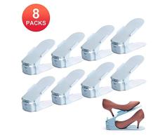GSJDD 8 Packs Schuhregal Organizer, verstellbare Schuhschlitze, Schuh Platzsparer, Schuhhalter Space Saver Schuhablage Rack für Erwachsene und Kinder (Blau)