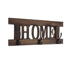 Mendler Wandgarderobe HWC-C60 Home, Garderobe Garderobenpaneel, Shabby-Look Vintage 55x21cm ~ braun, Shabby