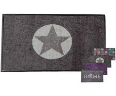 Carpet Diem Fussmatte Soft Stern 50x75cm Velour Schmutzfang Rahmen, Rückseite rutschhemmend saugstarkes Garn der Schmutzfangmatte nimmt Schmutz und Wasser auf für draussen und drinnen