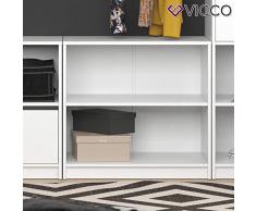 Vicco Kleiderschrank Visit Weiß Dielenschrank Flurgarderobe - Offen begehbar Kleiderständer Garderobe Diele Flur Nische Garderobenständer (Kommode zweigeteilt)