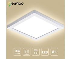 Oeegoo LED Deckenleuchte, Flimmerfreie Deckenlampe 18W 1530lm, 13mm Ultraslim einstellbar Einbauleuchte, Led Bürodeckenleuchte flach, Flurlampe, Wohnzimmerlampe Neutralweiß 4000K