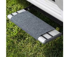 FAIRMO Wohnmobil Trittstufen Fußmatte - Premium Teppich für Wohnmobil - Wohnmobil Zubehör individuell passend - Clean Step Fußmatte Wohnwagen - Camping Trittstufen Matte Wohnmobil in grau