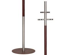 Hiska Garderobenständer Wenge Edelstahl, Kleiderständer, Garderobe freistehend, stabil, Objekteinrichtung