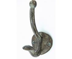 Wandhaken Garderobenhaken Kleiderhaken massiv Gusseisen rustikal Garderobe Wandgarderobe braun Nostalgie