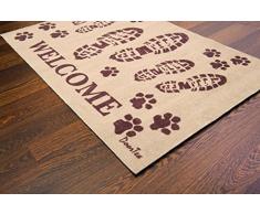 Doortex Schmutzfangmatte | FuÃmatte | 60 x 100 cm | aus Nylonfasern auf Vinylrücken | Motiv: Welcome | Stiefel | für den Innenbereich