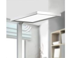 Lampenwelt LED Stehlampe Dorean (Modern) aus Aluminium u.a. für Arbeitszimmer & Büro (2 flammig, A+, inkl. Leuchtmittel) - Büro-Stehleuchte, Bürolampe, Arbeitsplatzlampe, Standleuchte