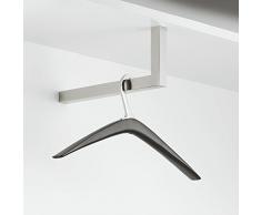 Moderne Wandgarderobe Paneel & Flur - H7005 Garderobenbügel Edelstahl Garderobenstange L-Form | Länge 300 mm | Kleiderbügelhalter für Wand & Boden-Montage | MADE IN GERMANY | Möbelbeschläge von GedoTec®