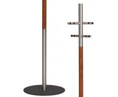 HISKA Garderobenständer Kirsche Edelstahl, Kleiderständer, Garderobe freistehend, Echtholz, Objekteinrichtung