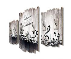 Kreative Feder Some Days Schwarze Noten Designer Wandgarderobe Flurgarderobe Wandpaneele 95 x 60 cm aus MDF DTGH136