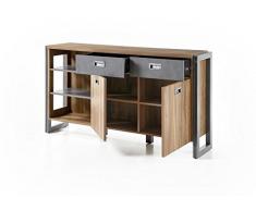 Beauty.Scouts Sideboard Java Living I Kommode, Highbaord, Schrank, Wohnzimmerschrank, Dielenkommode, Stirling Oak Nachbildung, 150x81x35 cm