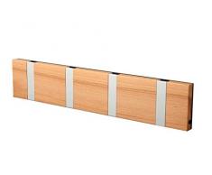 LOCA Knax Garderobe Waagerecht Kernbuche 4 Haken, Grau