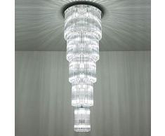 XSDEHGD Multi Schichten Moderne Kristallleuchterlampe AC110V 220v Lange Treppenhausleuchten, Luxusprojektbeleuchtung