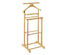 Haku Möbel Herrendiener - aus naturfarbenem Massivholz mit Hosenbügel Höhe 102 cm