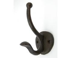 Wandhaken Garderobenhaken Kleiderhaken massiv Gusseisen rustikal Garderobe Wandgarderobe braun Nostalgie