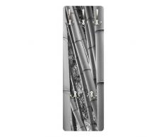 Apalis 78532 Wandgarderobe Bamboo | Design Garderobe Garderobenpaneel Kleiderhaken Flurgarderobe Hakenleiste Holz Standgarderobe Hängegarderobe | 139x46cm