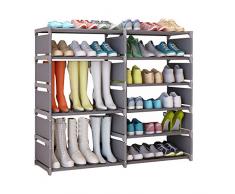 UDEAR Schuhschrank Schuhregal Storage Shoe Rack Tragbar Schuhe Regal Organizer Grau Stiefel Stil