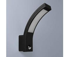 LED Aussenleuchten Bewegungsmelder Wand-leuchte Wandlampe Flurleuchte Fluter 15W schwarz modern IP54 PIRIT-BK