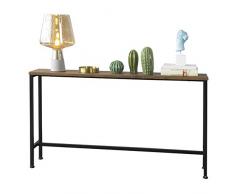 SoBuy FSB19-N Vintage Konsolentisch Metall Flurtisch Dekotisch Sideboard Beistelltisch Natur/Schwarz BHT ca: 120x65x20cm