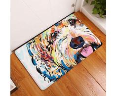 Nunbee Designer Fußmatte Anti Rutsch Unterlage Wasseraufnahme Teppich Praktische Schmutzfangmatte Haustür Flur Innenbereich Aussen Lustig Waschbar Weihnachten Katze, Hund 5 50 * 80cm