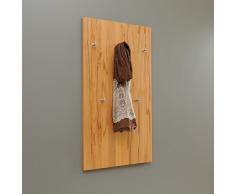 Holz-Projekt-Summer Wandgarderobe Flurgarderobe Garderobenpaneel Massivholz Kernbuche mit 5 Kleiderhaken