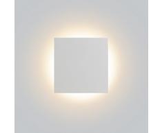 Topmo-plus 8W LED Wandstrahler Modern Spotlicht Außenwandleuchten Aluminium/Acryl IP65 Wasserdicht Terasse/Garden/Korridor/Flurleuchte 3000K warmweiß 880LM 15 CM Quadrat weiß