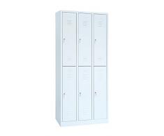 Kleiderspind 2x3 Abteile grau Garderobenschrank Umkleideschrank Spint Spind