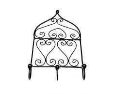 Vintage Garderobe Kleiderhaken Schwarz Sebta Mittel 31cm groß 3er Haken | Hakenleiste Wandhaken für die Wand oder Tür | Kleiderhakenleiste Garderobenhaken aus Metall | handtuchhaken im Bad oder Küche