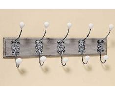 Garderobenhaken Lindsay 5 Haken Huthaken Huthakenleiste Wandgarderobe Garedobenleiste