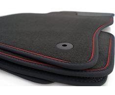 kh Teile Fußmatten Leon 5F Velours Nubuk Premium Automatten (4.tlg) Rotes Band