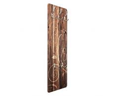 Apalis 79045 Wandgarderobe Holzzaun floral | Design Garderobe Garderobenpaneel Kleiderhaken Flurgarderobe Hakenleiste Holz Standgarderobe Hängegarderobe | 139x46cm