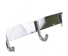 Hakenleiste Garderobenleiste Kleiderhaken EDELSTAHL HOCHGLANZ mit 1/4/6/8/10/12 Haken Wandhaken 8 Haken(L: 610 mm) Garderobenhaken