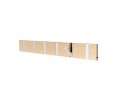 LOCA Knax Garderobe Waagerecht Buche (Geölt) 6 Haken, Grau