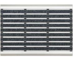 Doortex Schmutzfangmatte | Fußmatte alumat | 39 x 60 cm | aus Aluminium | Gummi | aluminium | schwarz | rechteckig | für den Außenbereich