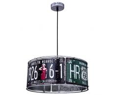 Retro Hänge Lampe USA Nummernschild Route 66 Monroe Dekor Decken Pendel Leuchte Globo 15396H1