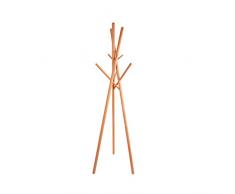 anaan 9 Design Kleiderständer Holz Garderobenständer Massivholz Stabil mit 9 Haken modern, benötigt Keine Schraube, kein Werkzeug, H/B/T ca. 174x51x51cm (9 Holzstöcken Buchenholz)