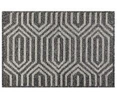 Famibay Fußmatte Innen Außen Schmutzfangmatte Eingangsbereich Wasserabsorbierend Sauberlaufmatte Waschbar Fußabtreter rutschfest Gummi Eingangsmatte Schwarz Türmatte Innenbereich 60x90